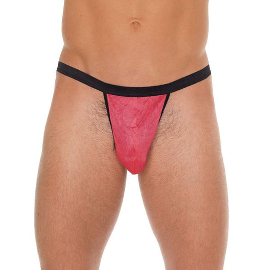 Mens Black G-String With Pink Pouch | Sexy Male Underwear | Rimba | Bodyjoys