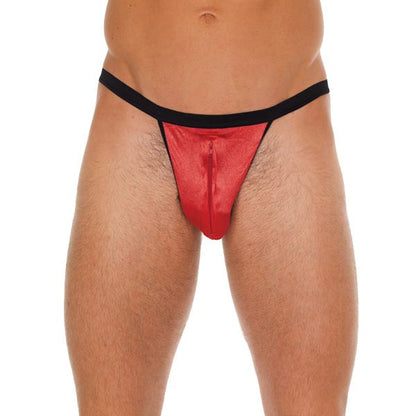 Mens Black G-String With Zipper On Red Pouch | Sexy Male Underwear | Rimba | Bodyjoys