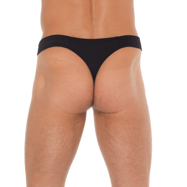 Mens Black G-String With Zipper On Pouch | Sexy Male Underwear | Rimba | Bodyjoys