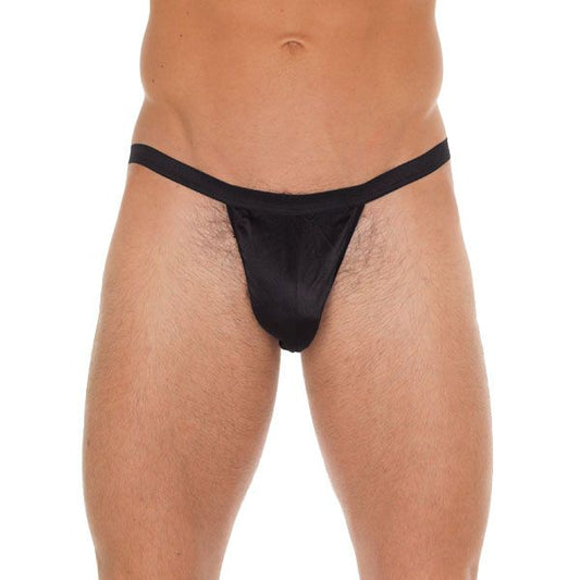 Mens Black G-String With Black Pouch | Sexy Male Underwear | Rimba | Bodyjoys