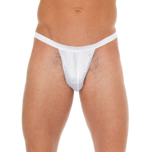 Mens White G-String With Small White Pouch | Sexy Male Underwear | Rimba | Bodyjoys