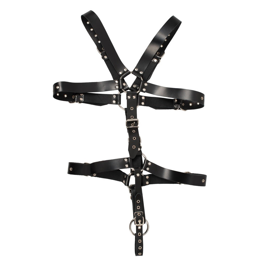 Mens Leather Adjustable Harness With Cock Ring | Male Fetish Wear | Zado | Bodyjoys