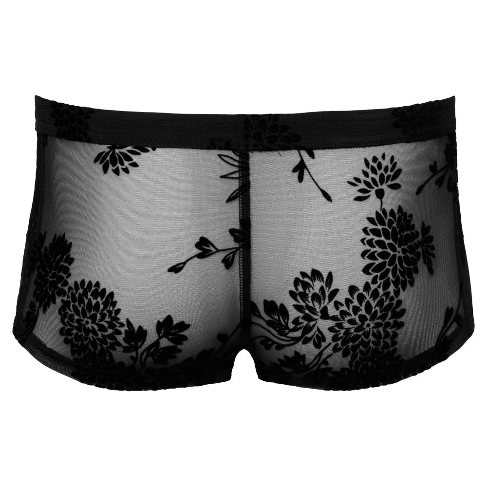 Noir Flora Flock Shorts Sheer Black | Sexy Male Underwear | Noir Handmade | Bodyjoys
