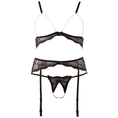 Abierta Fina Pearl Bra Suspender And String | Bras & Bra Sets | Abierta Fina | Bodyjoys