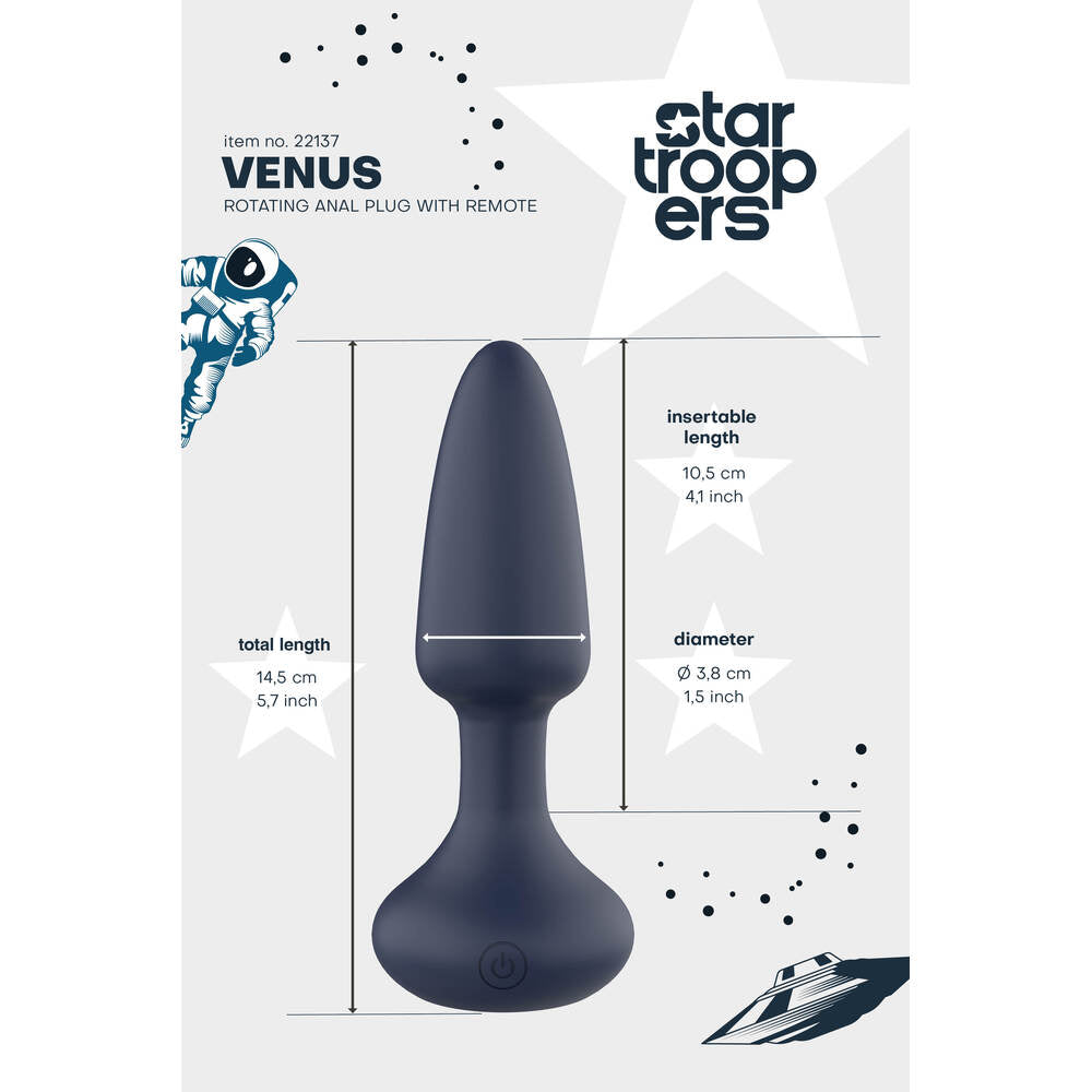 Startroopers Venus Rotating Anal Plug With Remote | Vibrating Butt Plug | Dream Toys | Bodyjoys