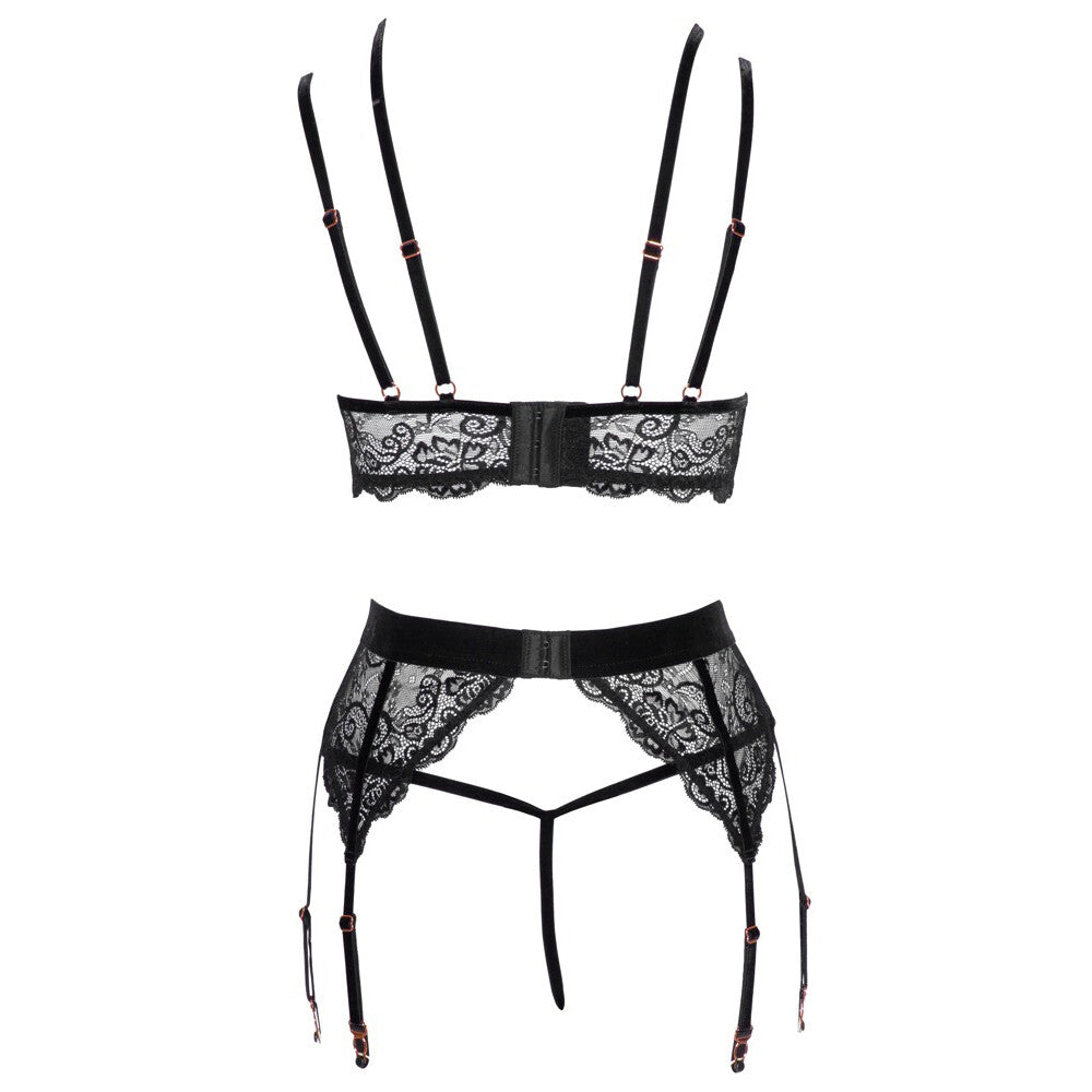 Abierta Fina Lacey Open Suspender Set | Bras & Bra Sets | Abierta Fina | Bodyjoys