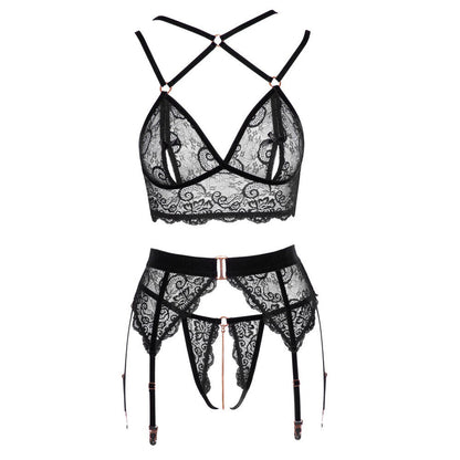 Abierta Fina Lacey Open Suspender Set | Bras & Bra Sets | Abierta Fina | Bodyjoys