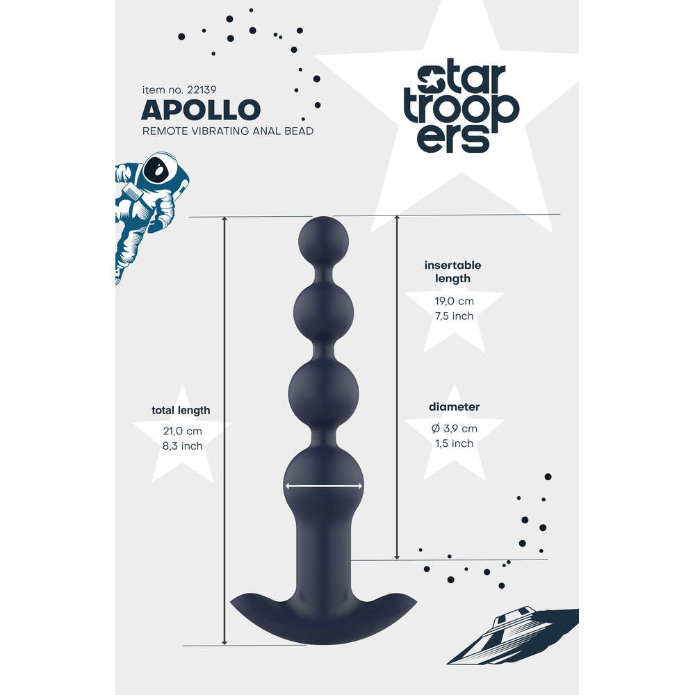 Startroopers Apollo Vibrating Anal Beads With Remote | Anal Beads | Dream Toys | Bodyjoys