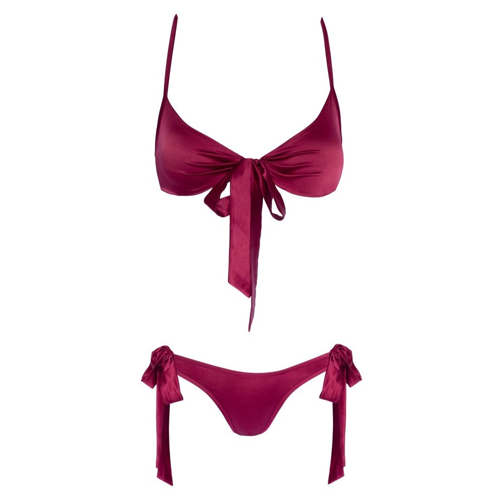 Cottelli Tie Up Bra And Briefs Set Red | Bras & Bra Sets | Cottelli Lingerie | Bodyjoys