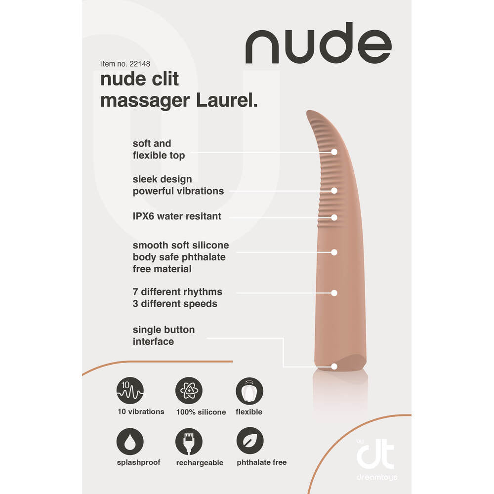 Nude Laurel Mini Travel Massager Flesh Brown | Bullet Vibrator | Dream Toys | Bodyjoys