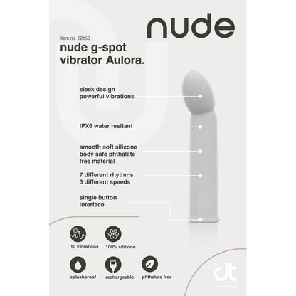 Nude Aulora Mini Travel G-Spot Vibrator Grey | Bullet Vibrator | Dream Toys | Bodyjoys