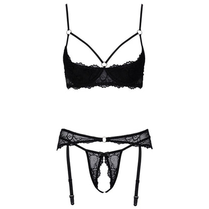 Cottelli Cupless And Crotchless Set Black | Bras & Bra Sets | Cottelli Lingerie | Bodyjoys