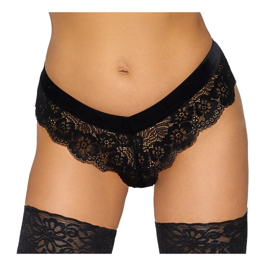 Cottelli Chain Crotch Panties Black | Knickers | Cottelli Lingerie | Bodyjoys