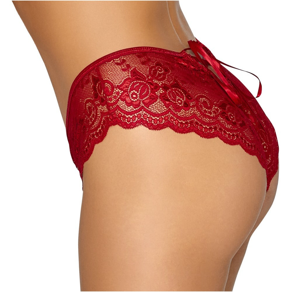 Cottelli Crotchless Panties Red | Knickers | Cottelli Lingerie | Bodyjoys