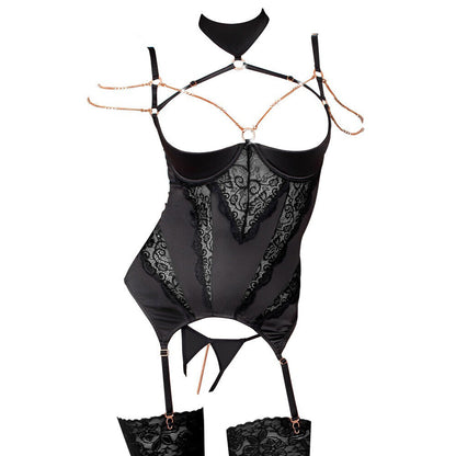 Abierta Fina Open Basque Set With Chains | Corsets & Basques | Abierta Fina | Bodyjoys