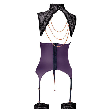 Abierta Fina Basque And Crotchless Set Chains | Corsets & Basques | Abierta Fina | Bodyjoys