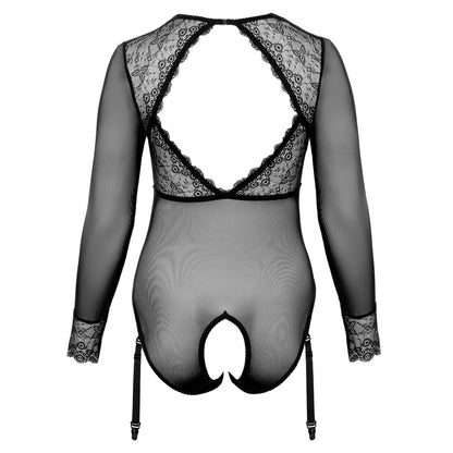 Cottelli Curves Long Sleeved Crotchless Body Black | Bodies & Teddies | Cottelli Lingerie | Bodyjoys