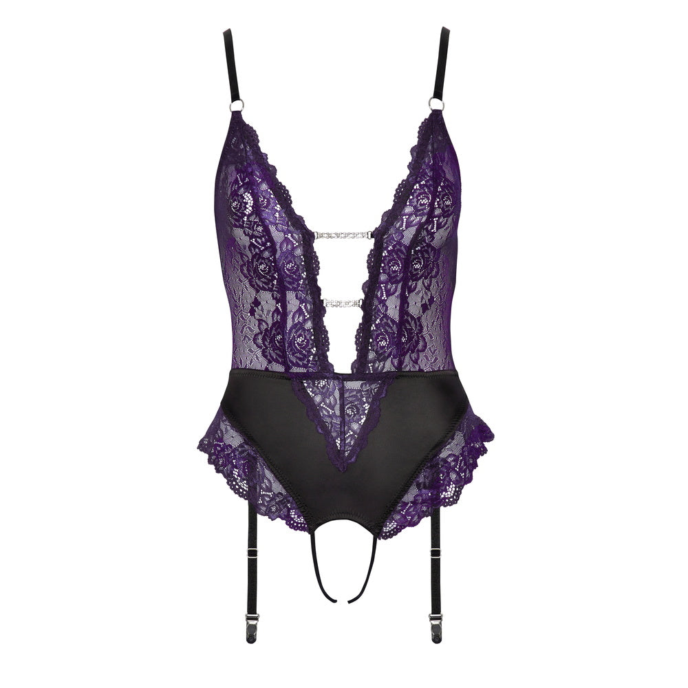 Cottelli Crotchless Lace Body Purple | Bodies & Teddies | Cottelli Lingerie | Bodyjoys