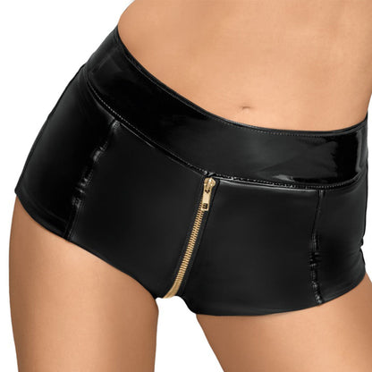 Noir Black Zip Up Hot Pants | Knickers | Noir Handmade | Bodyjoys