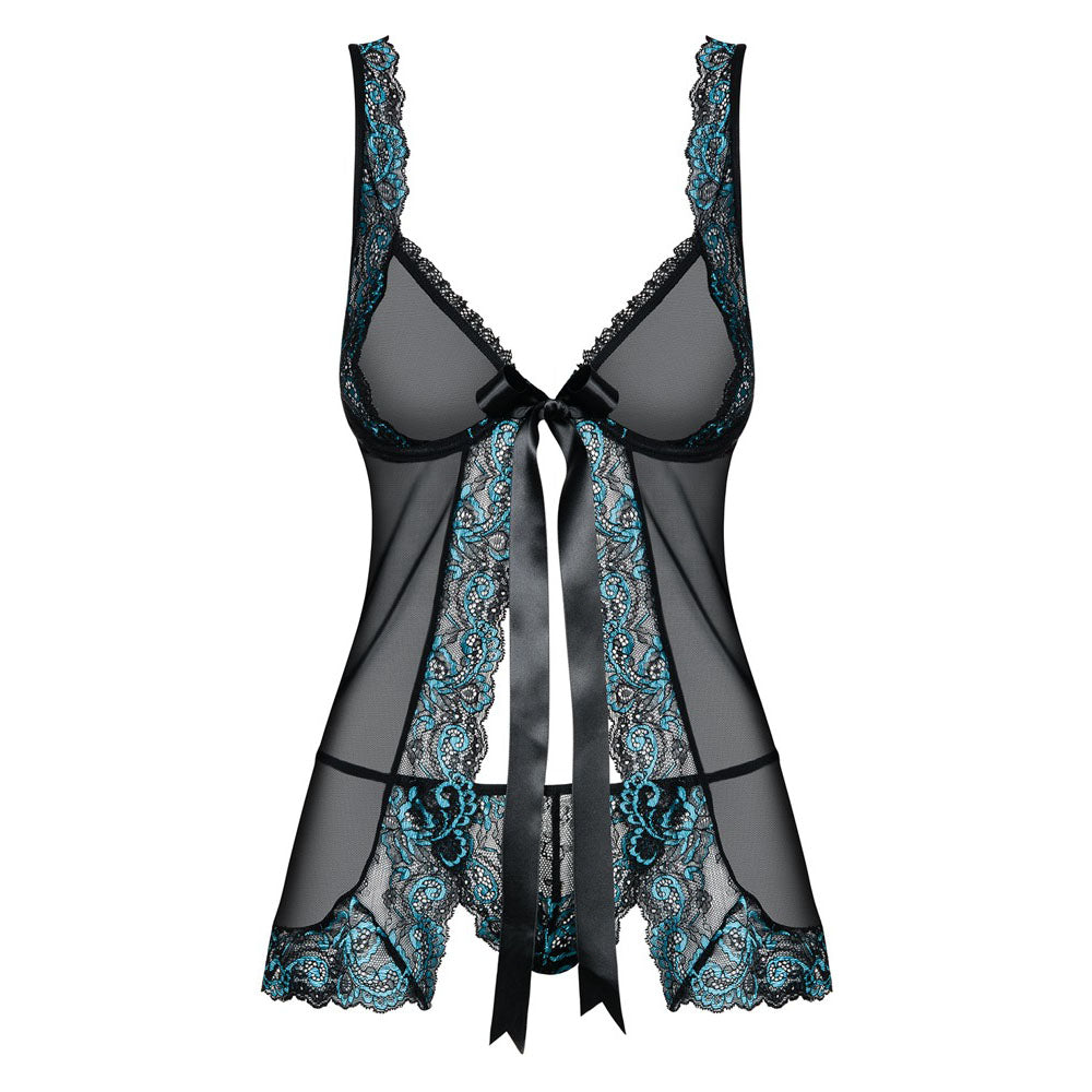 Obsessive Open Front Babydoll And String Black | Babydolls & Chemises | Obsessive Lingerie | Bodyjoys