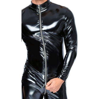 Black Level Vinyl Jumpsuit With Zip Black | Male Fetish Wear | Black Level | Bodyjoys