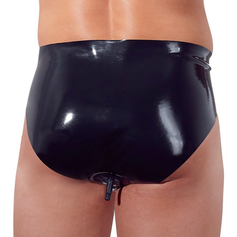 Late X Latex Briefs With Anal Plug Black | Male Fetish Wear | Late X | Bodyjoys