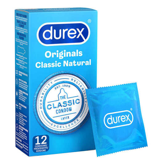 Durex Originals Classic Natural Condoms 12 Pack | Regular Condom | Durex | Bodyjoys