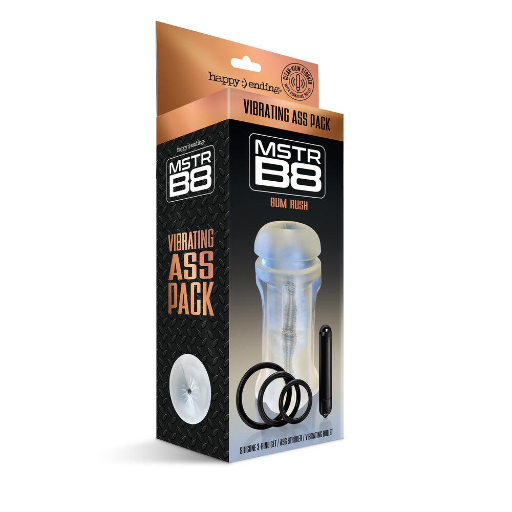 Happy Ending MSTR B8 Bum Rush Vibrating Ass Pack Stroker | Male Vibrator | Global Novelties | Bodyjoys