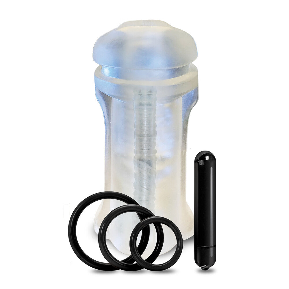 Happy Ending MSTR B8 Lip Service Vibrating Mouth Pack Stroker | Male Vibrator | Global Novelties | Bodyjoys