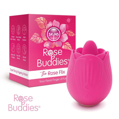 Skins Rose Buddies The Rose Flix Clitoral Massager Pink | Clitoral Vibrator | Skins | Bodyjoys