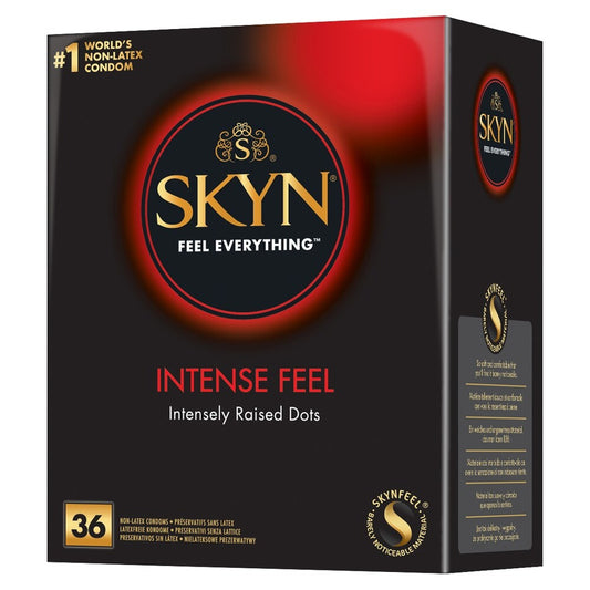 Skyn Latex-Free Condoms Intense Feel With Raised Dots 36 Pack | Latex-Free Condom | Skyn | Bodyjoys