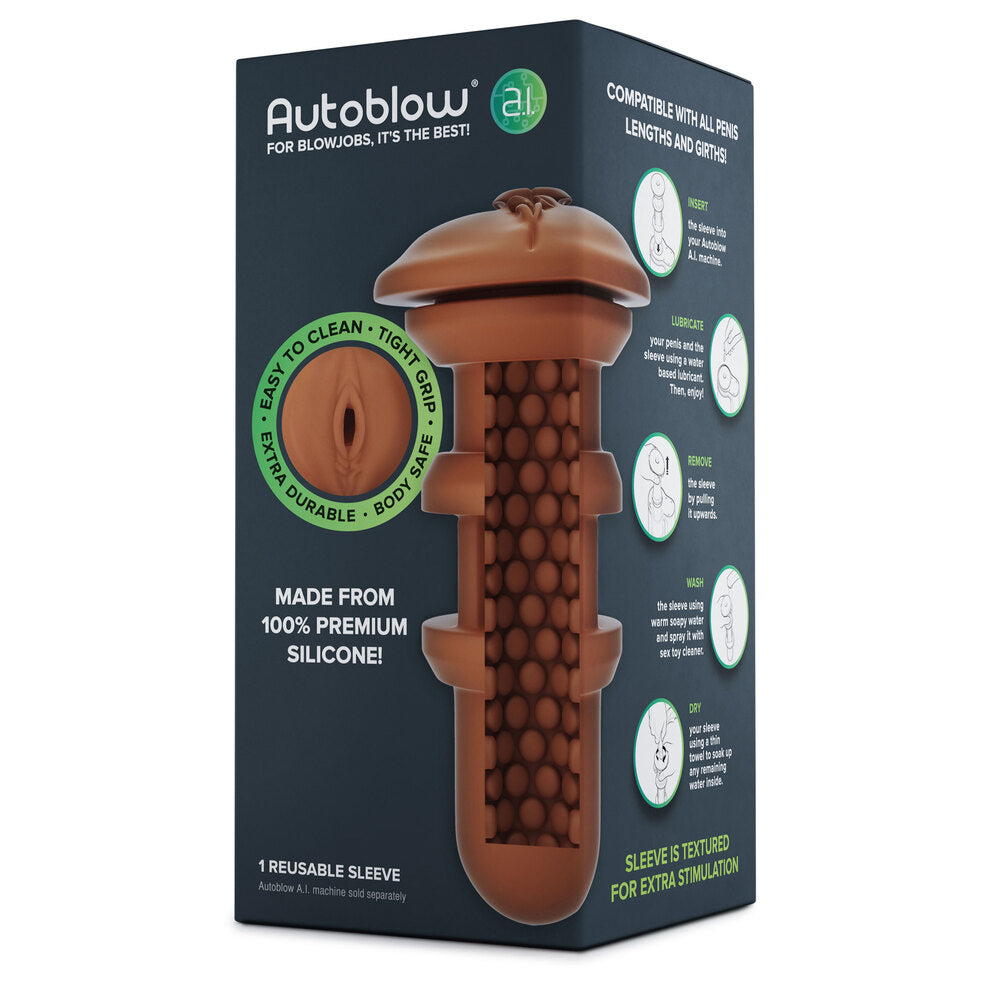 Autoblow A.I. Reusable Vagina Sleeve Brown | Male Vibrator | Autoblow | Bodyjoys