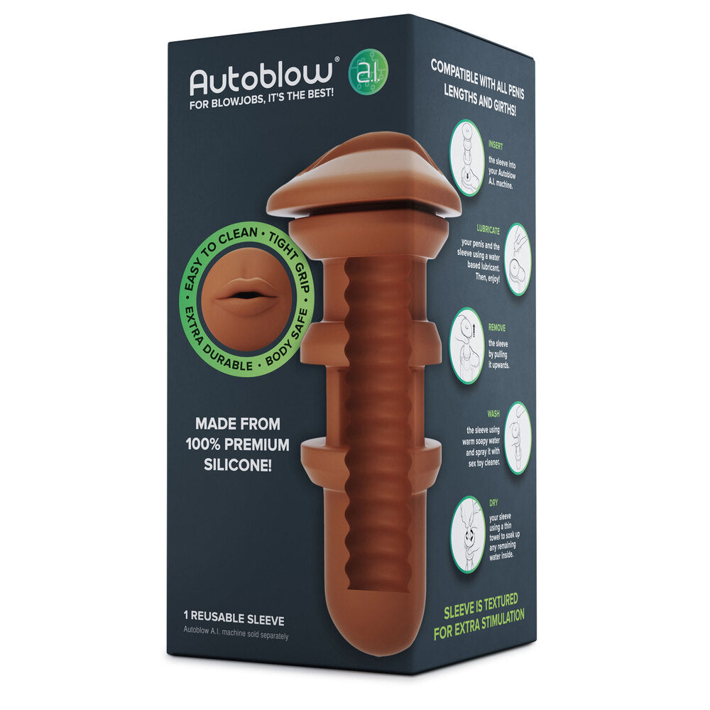 Autoblow A.I. Reusable Mouth Sleeve Brown | Male Vibrator | Autoblow | Bodyjoys