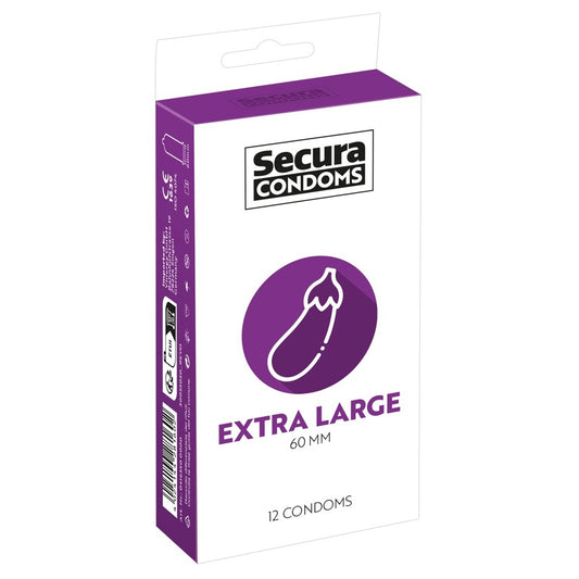 Secura Extra Large Condoms 12 Pack | Extra Large Condom | Secura Condoms | Bodyjoys