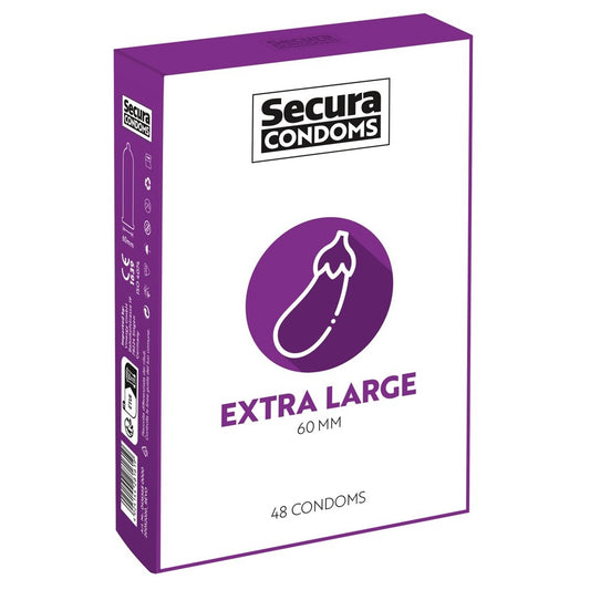 Secura Extra Large Condoms 48 Pack | Extra Large Condom | Secura Condoms | Bodyjoys