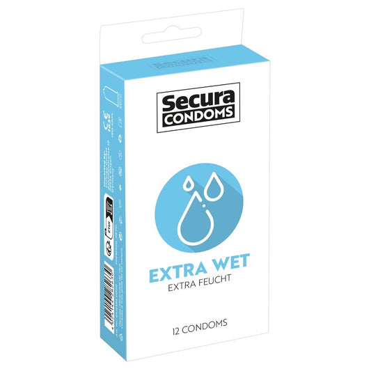 Secura Extra Wet Condoms 12 Pack | Regular Condom | Secura Condoms | Bodyjoys