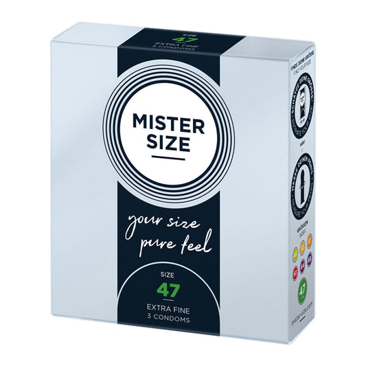 Mister Size 47mm Your Size Pure Feel Condoms 3 Pack | Small Condom | Mister Size | Bodyjoys