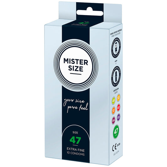 Mister Size 47mm Your Size Pure Feel Condoms 10 Pack | Small Condom | Mister Size | Bodyjoys