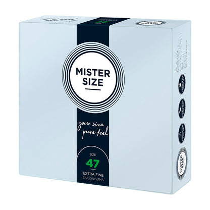 Mister Size 47mm Your Size Pure Feel Condoms 36 Pack | Small Condom | Mister Size | Bodyjoys