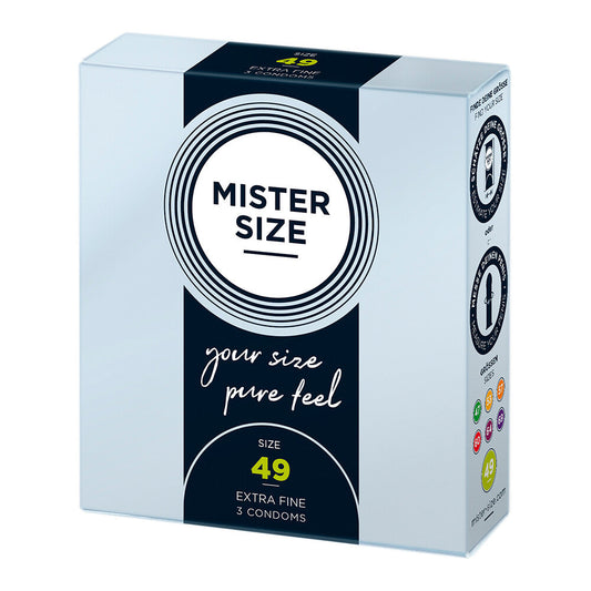 Mister Size 49mm Your Size Pure Feel Condoms 3 Pack | Small Condom | Mister Size | Bodyjoys