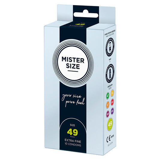 Mister Size 49mm Your Size Pure Feel Condoms 10 Pack | Small Condom | Mister Size | Bodyjoys