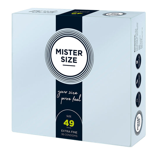 Mister Size 49mm Your Size Pure Feel Condoms 36 Pack | Small Condom | Mister Size | Bodyjoys