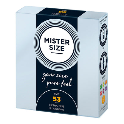 Mister Size 53mm Your Size Pure Feel Condoms 3 Pack | Regular Condom | Mister Size | Bodyjoys