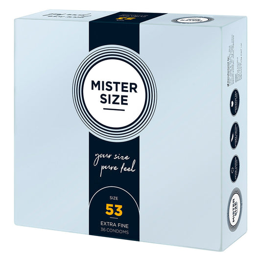 Mister Size 53mm Your Size Pure Feel Condoms 36 Pack | Assorted Condoms | Mister Size | Bodyjoys