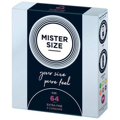 Mister Size 64mm Your Size Pure Feel Condoms 3 Pack | Extra Large Condom | Mister Size | Bodyjoys