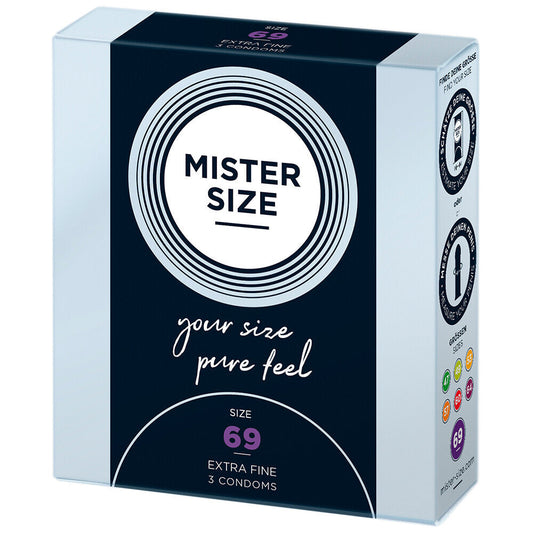 Mister Size 69mm Your Size Pure Feel Condoms 3 Pack | Extra Large Condom | Mister Size | Bodyjoys