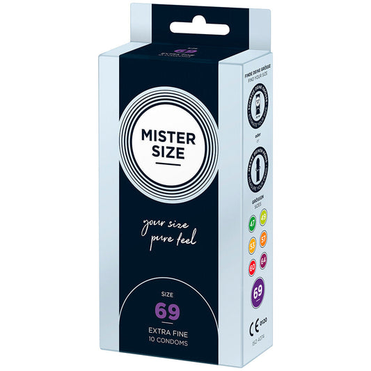 Mister Size 69mm Your Size Pure Feel Condoms 10 Pack | Extra Large Condom | Mister Size | Bodyjoys