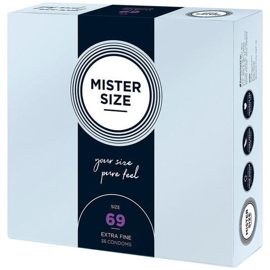 Mister Size 69mm Your Size Pure Feel Condoms 36 Pack | Extra Large Condom | Mister Size | Bodyjoys