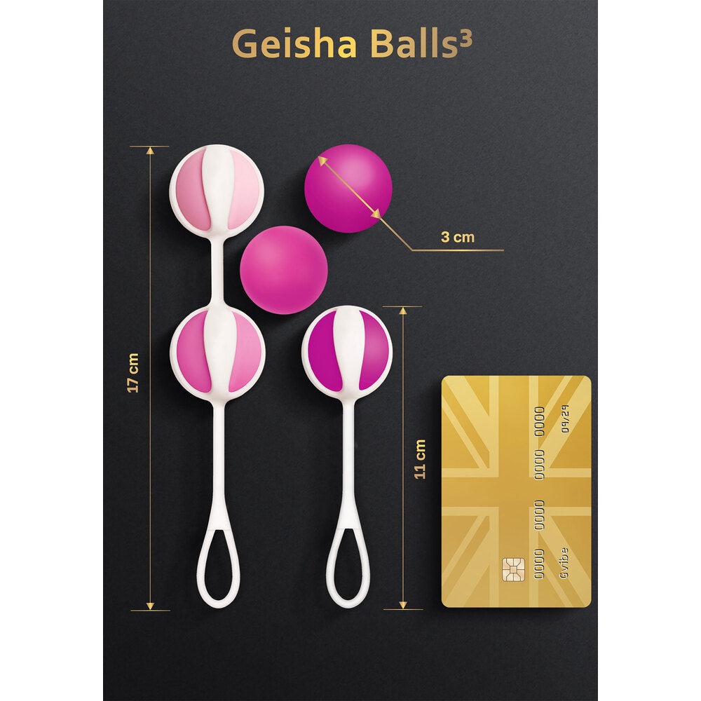 G Vibe Geisha Balls3 Set With Silicone Straps Pink | Kegel Exercisers | Gvibe | Bodyjoys