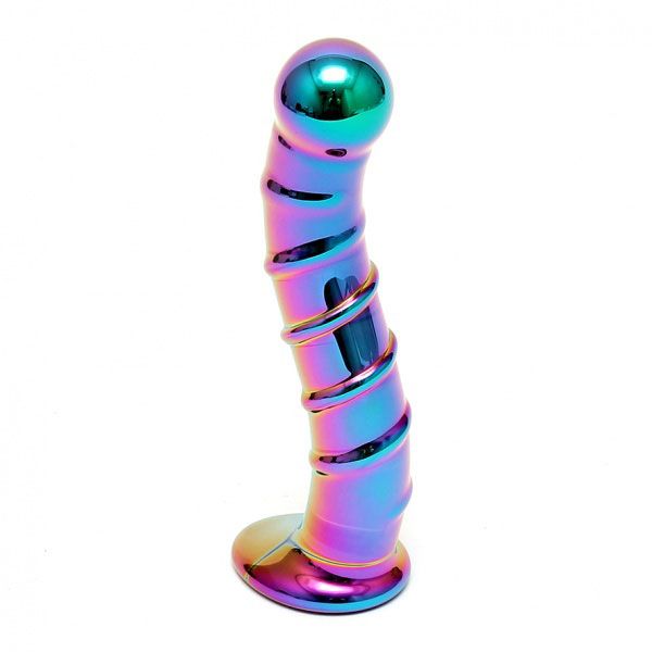 Sensual Multi-Coloured Glass Nikita Dildo | Glass Dildo | Rimba | Bodyjoys